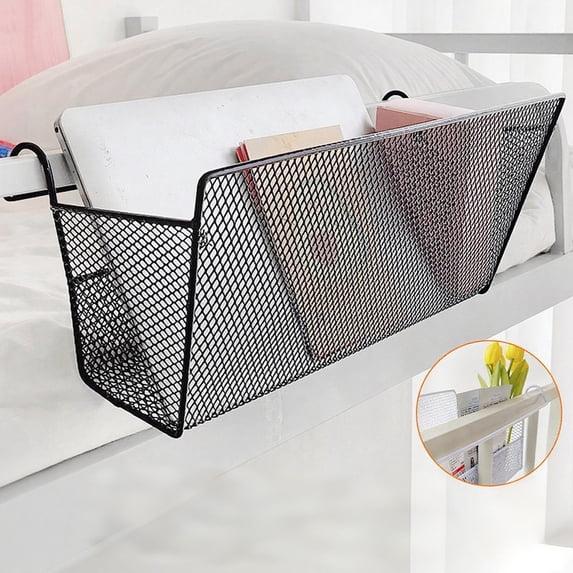 Dorm Storage Basket, Bedside Hanging Organizer, Multi-Purpose Iron Storage for Student Dorm Room, Home, and Travel Use, Essential Organizer for Phones and Books