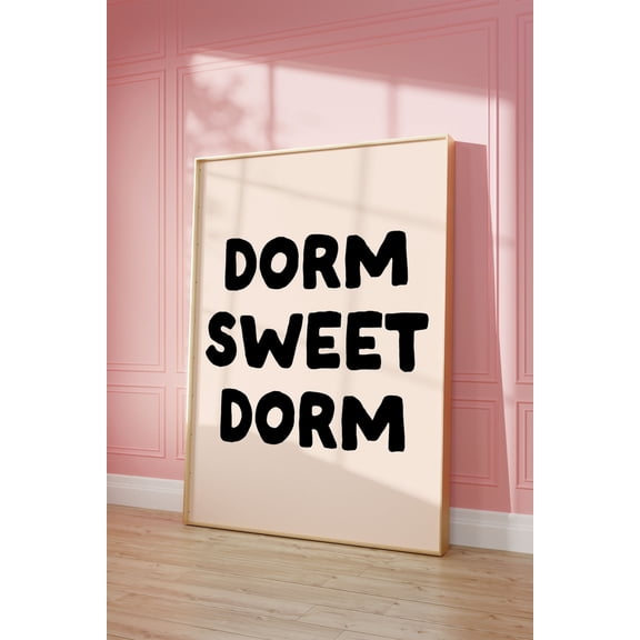 Dorm Sweet Dorm Art Print, Retro Black Poster, Cool Apartment Art, Boho Aesthetic Living Room Wall Decor, Positive Above Bedroom Art Print, Unframed Poster Size 8x12 F03.1.15l682
