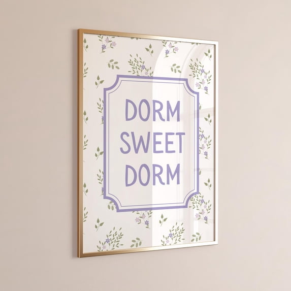 Dorm Sweet Dorm Floral Wall Art Print, College Apartment Cottagecore ...
