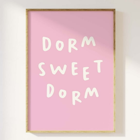 Dorm Sweet Dorm Print, Art, Trendy Bathroom Wall Art, Dorm Room Art, Cute College Apartment Art, Pink Wall Art Wall Art, Modern Wall Decor, 8x12 UNFRAMED