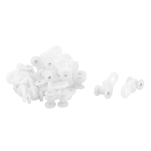 Dorm Window Plastic Double Wheel Curtain Track Roller 1.1 Inch Height 20 Pcs