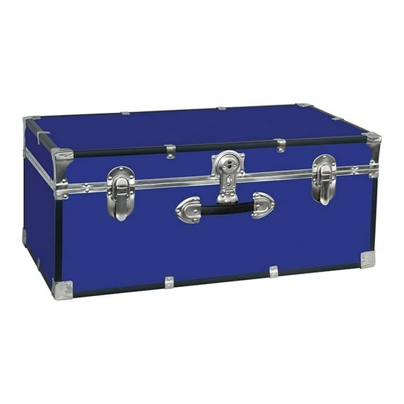 Dorm and Camp Storage Footlocker Trunk, Blue, 30-Inch (SWD5120-40)