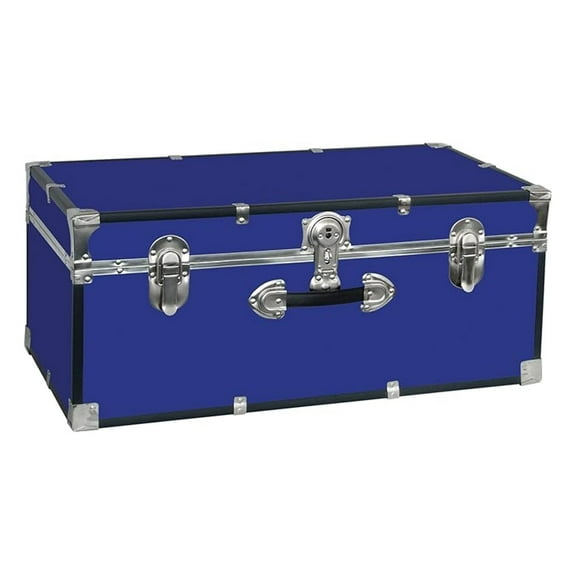 Dorm and Camp Storage Footlocker Trunk, Blue, 30-Inch (SWD5120-40)