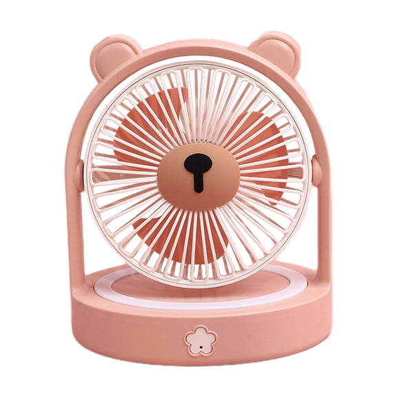 Dorm room essentials, Cute Bear Fan Girls Dormitory Desk Fan Three Speed Strong Wind Light Night Light Male Student Small Fan