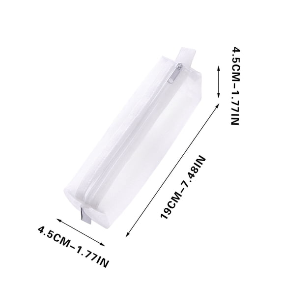 Dorm room essentials, New Transparent Pencil Case With Mesh Small And Fresh Large Capacity Stationery Student Universal Pencil Case