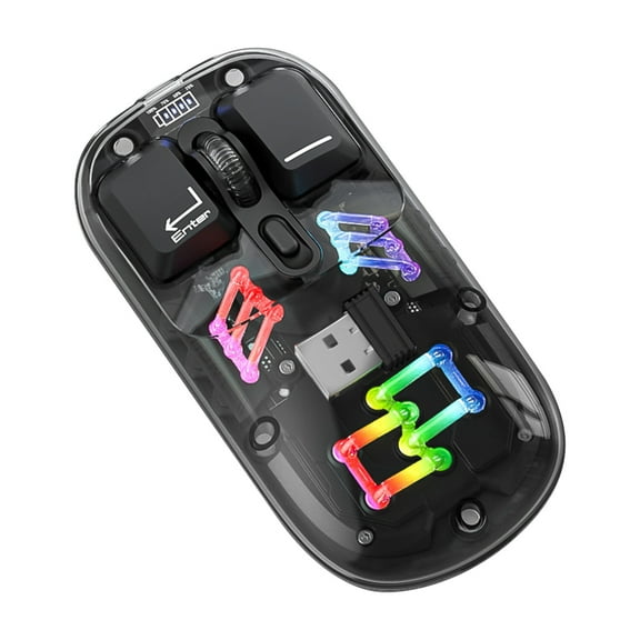 Dorm room essentials, Transparent Wireless Mouse.4G/Bluetooth 5.0- Connection TYpe-c Rechargeable Mouse Standard Magnetic RGB Lighting