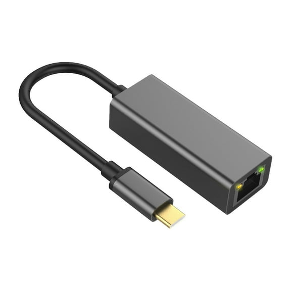 Dorm room essentials, Type C To Gigabit Network Card Laptop Wired Network Port Converter Aluminum Alloy Material Gray With Indicator Light
