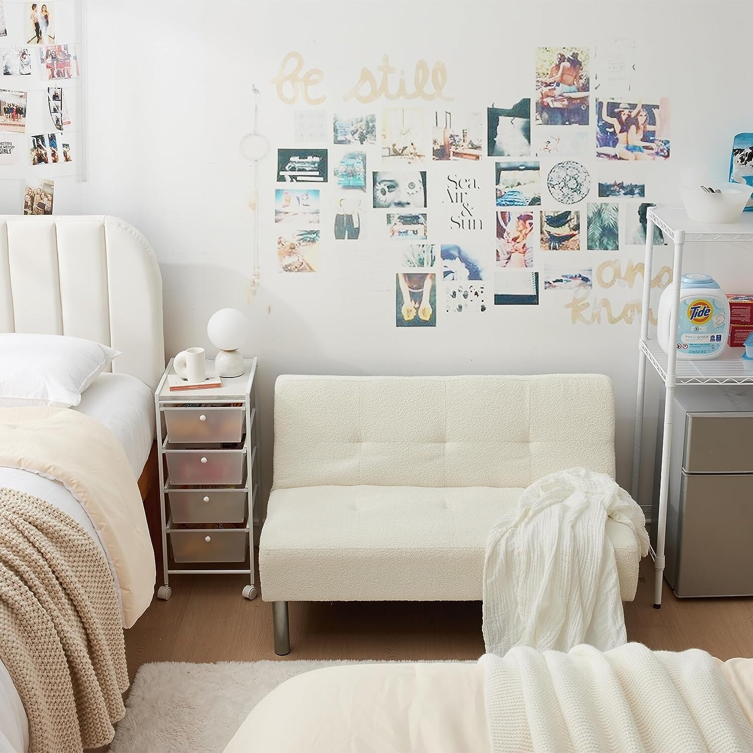 DormCo 2East Boucle MiniFuton Cream