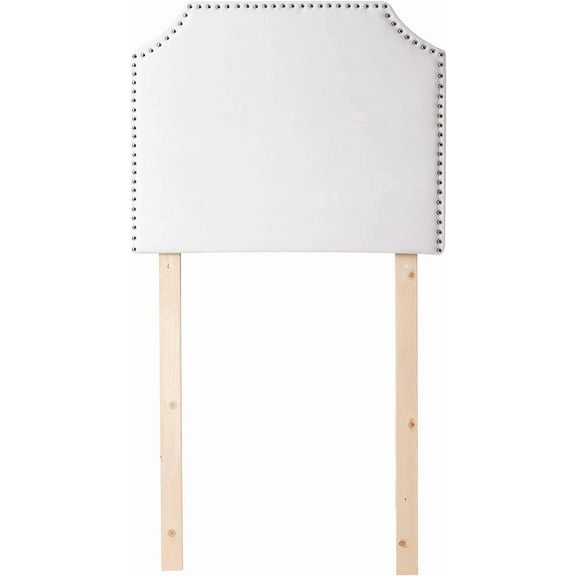 DormCo Bevel Tacked Plush College Headboard - White - with Legs