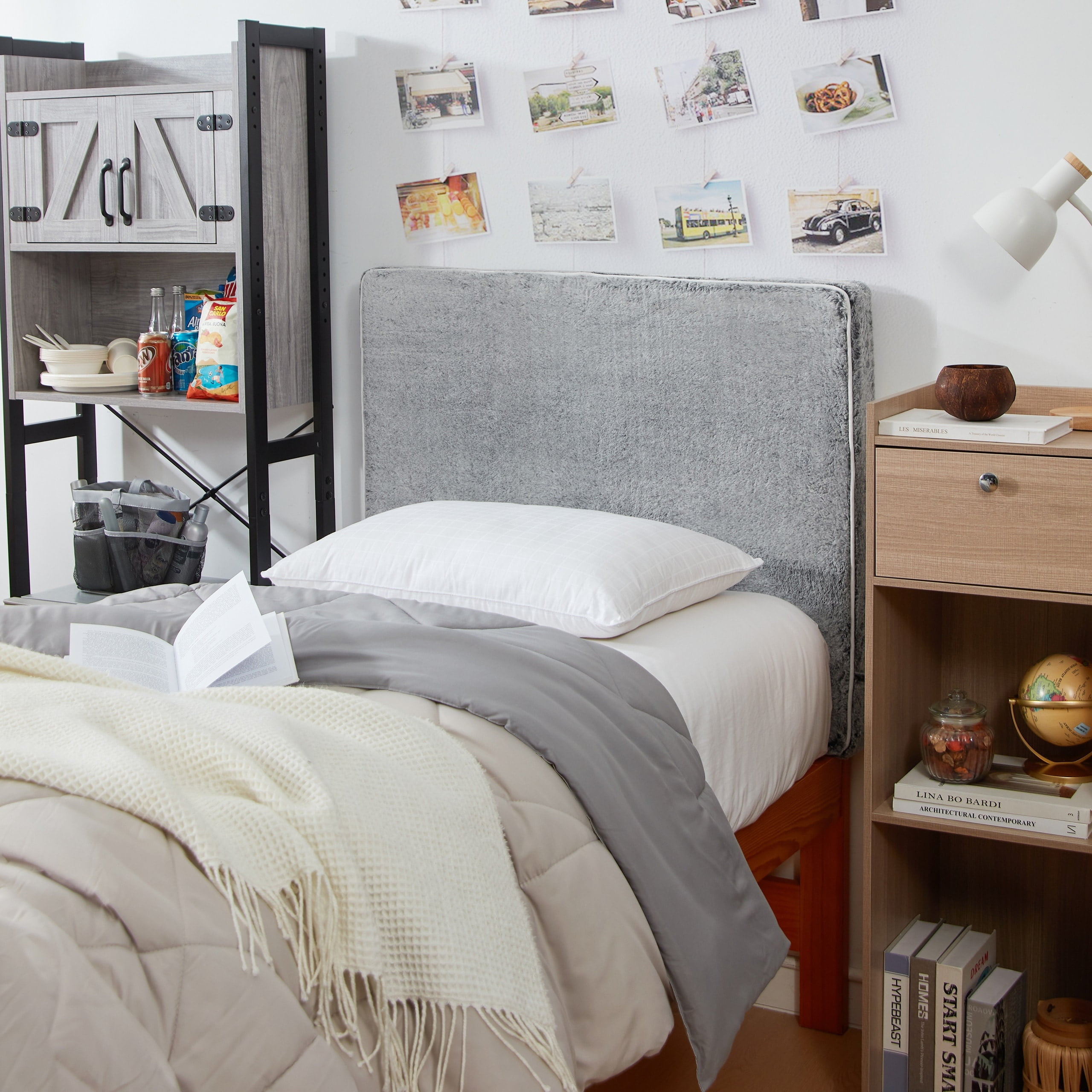 DormCo Rainha® Memory Foam Cushioned Headboard - Chunky Bunny - White ...