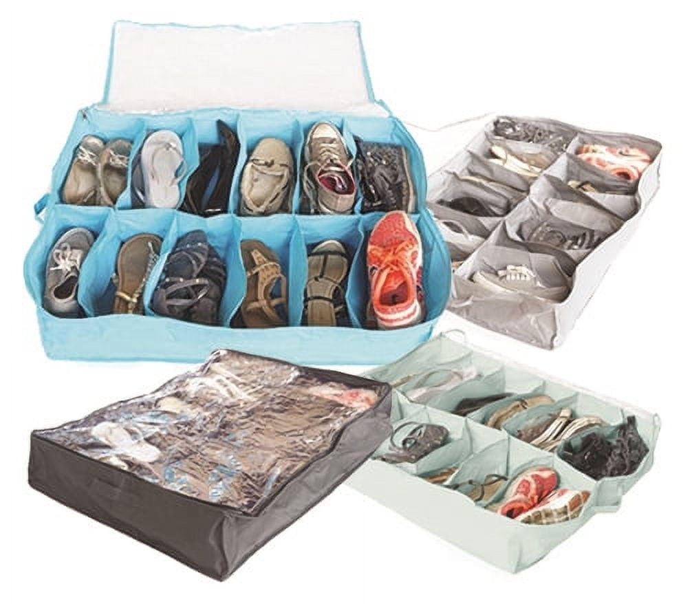 Mainstays 16 Pocket Clear Plastic Underbed Shoes Organizer Walmart