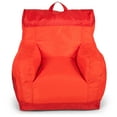 thumbnail interactive-video image 1 of Big Joe Dorm Bean Bag Chair with Drink Holder and Pocket for Teens and Kids, Two Tone Red, Durable Easy-Clean Polyester Nylon Blend, 3 foot Gaming and Reading Nook Seat, Refillable, 1 of 11