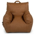 thumbnail image 1 of Big Joe Dorm Bean Bag Chair with Drink Holder and Pocket for Teens and Kids, Caramel Vegan Leather, Kids and Teens, 3 foot Gaming and Reading Nook Seat, Refillable, 1 of 8