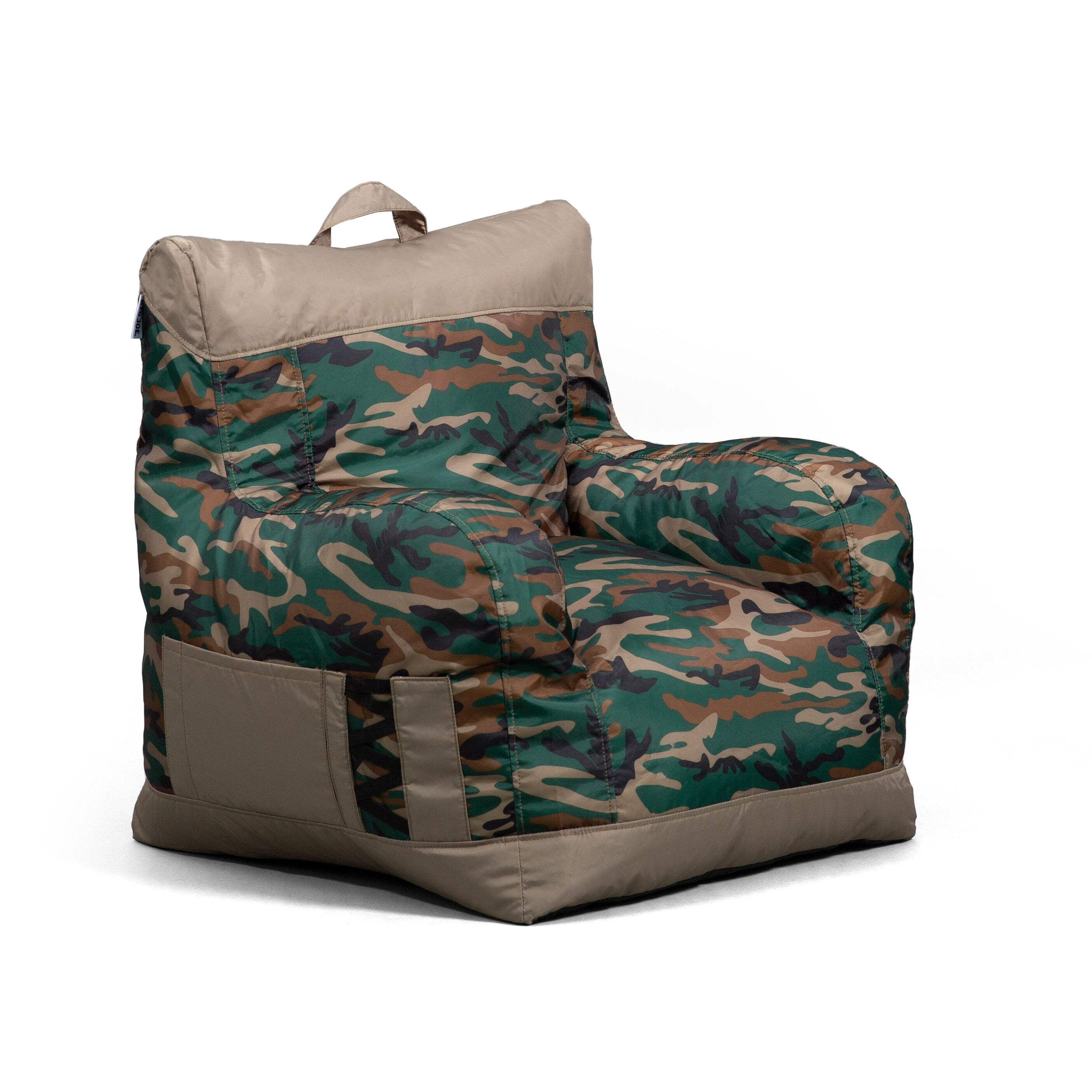 Big Joe Dorm Bean Bag Chair with Drink Holder and Pocket, 3 feet