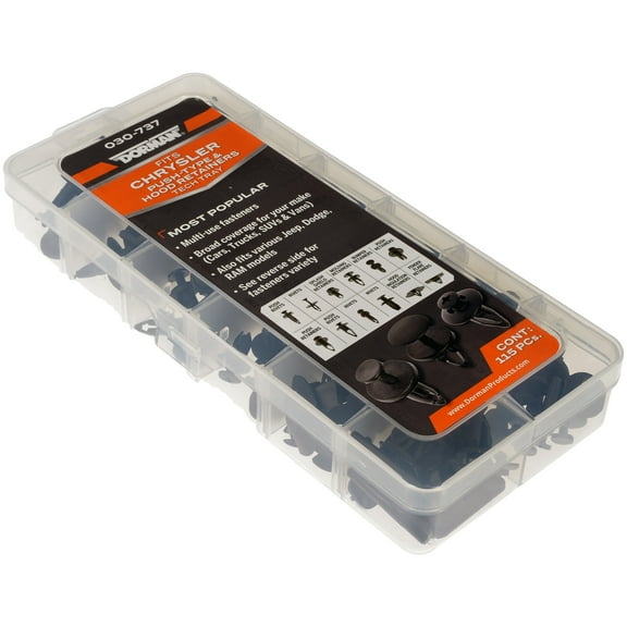 Dorman 030-737 Fastener Tech Tray - Push-Type And Hook Retainers (Pack of 115)