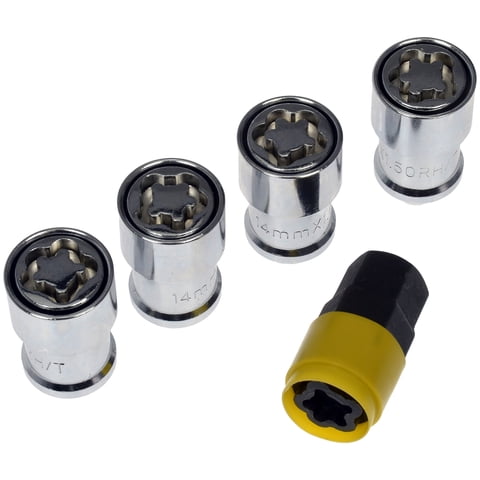 Dorman 712-680 Wheel Lock Set for Specific Models, Chrome (Pack of 5) Fits select: 2015-2021 FORD F150, 1999-2021 CHEVROLET SILVERADO