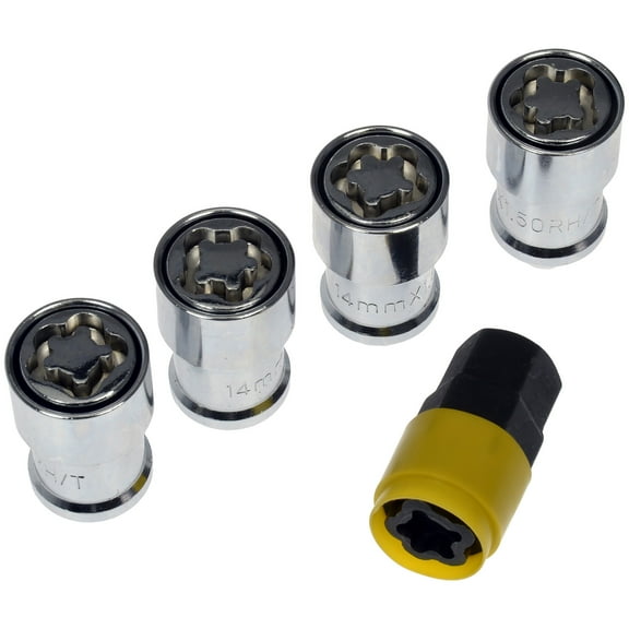 Dorman 712-680 Wheel Lock Set for Specific Models, Chrome (Pack of 5) Fits select: 2015-2021 FORD F150, 1999-2021 CHEVROLET SILVERADO
