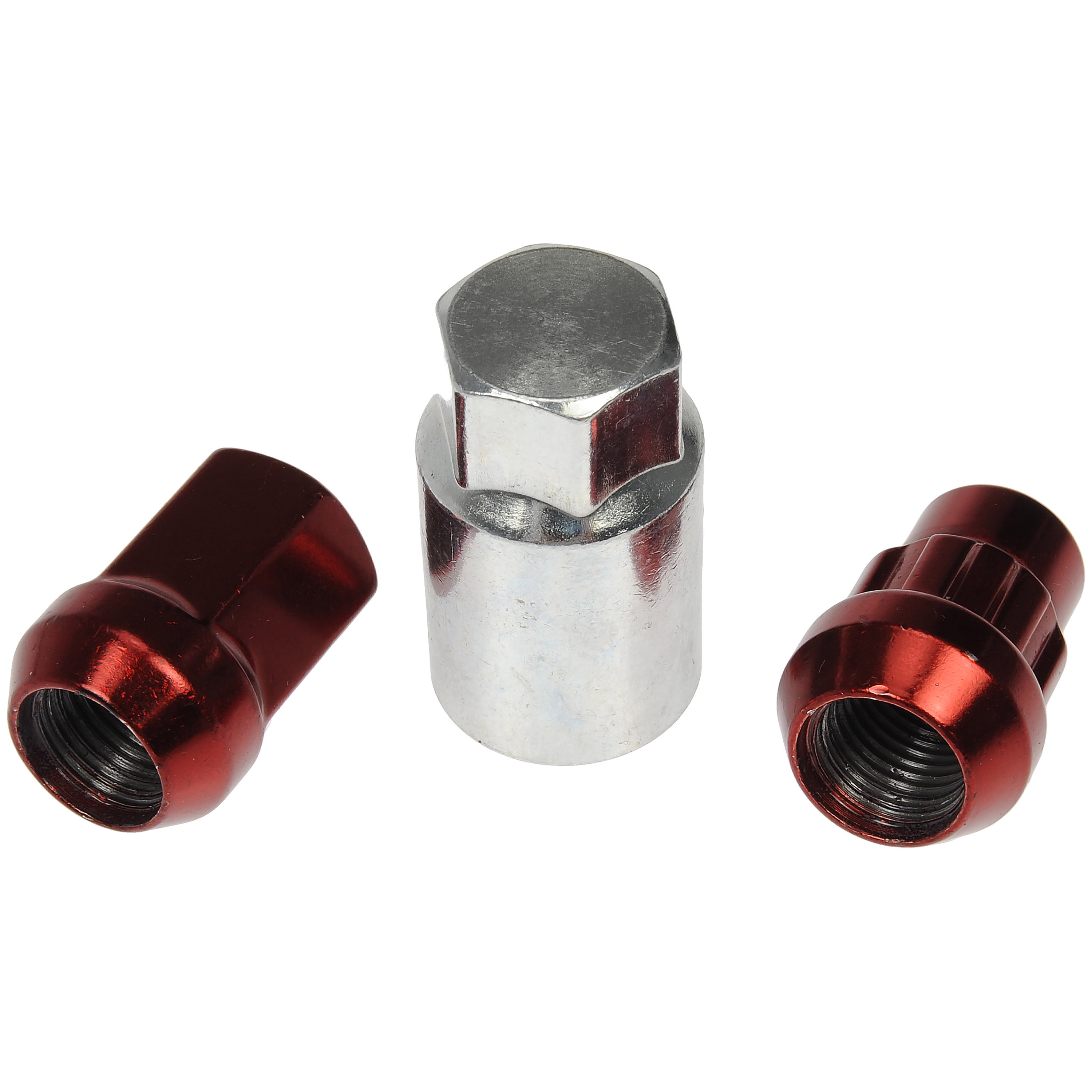 Dorman 713-675E Wheel Lug Nut for Specific Models, Red; Chrome (Pack of 20)