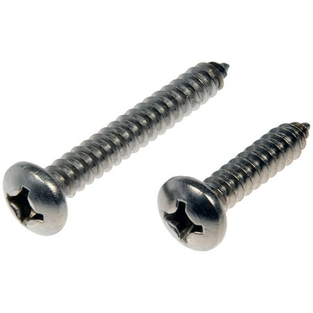 Dorman 784-170D Self Tapping Screws - Stainless Steel - Pan Head - No.12 X 1 In., 1-1/2 In. (Pack of 8)