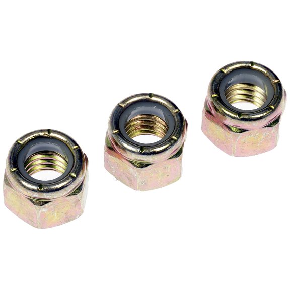 Dorman 784-758D Hex Lock Nuts With Nylon Ring - Grade 2 - Thread Size 3/8-16, Height 29/64 In. (Pack of 3)
