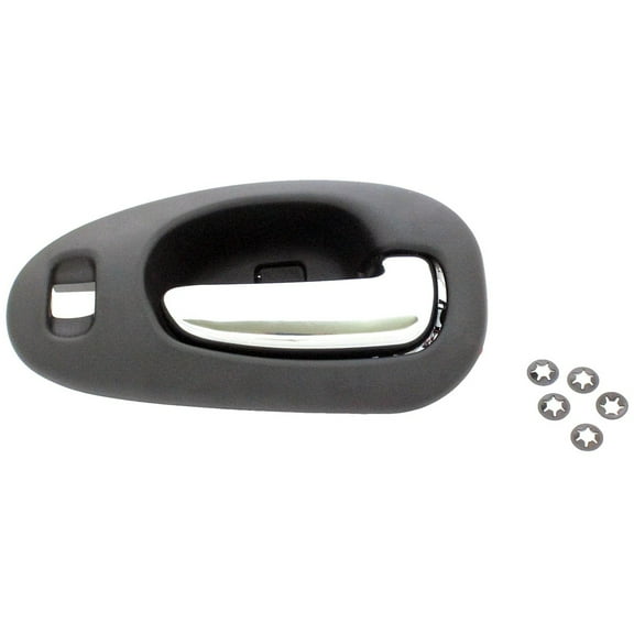 Dorman 82091 Front Passenger Side Interior Door Handle for Specific Chrysler Models, Chrome Lever; Carbon Fiber Housing