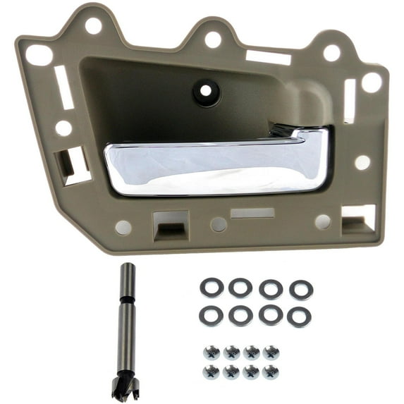 Dorman 82298 Front Passenger Side Interior Door Handle for Specific Jeep Models, Chrome Lever; Brown Housing