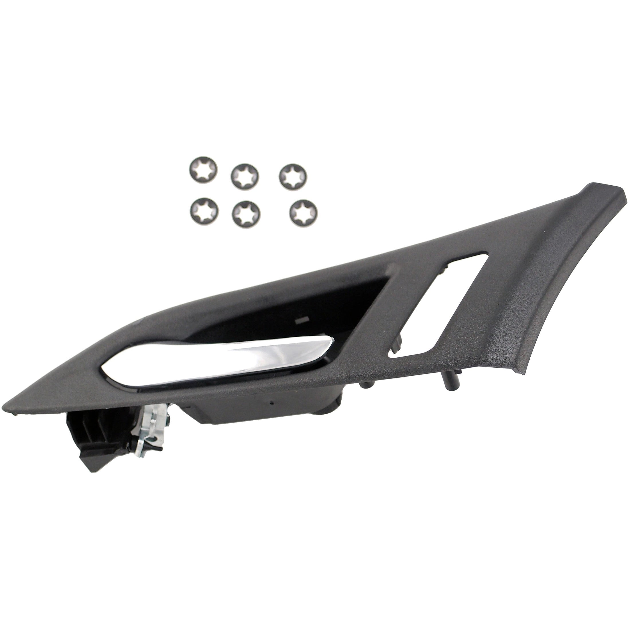 Dorman 82521 Front Driver Side Interior Door Handle for Specific Cadillac Models, Chrome Lever; Black Housing