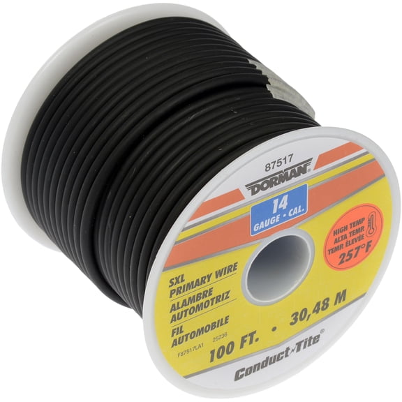 Dorman 87517 SXL Primary Wire 14 Gauge Black - 100 Feet (Pack of 100)