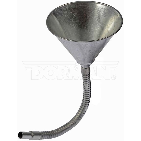 Dorman 9-785 5-1/2 In Diameter Steel Flexible Neck Funnel with 1/2 In ID; No.80 Mesh Screen