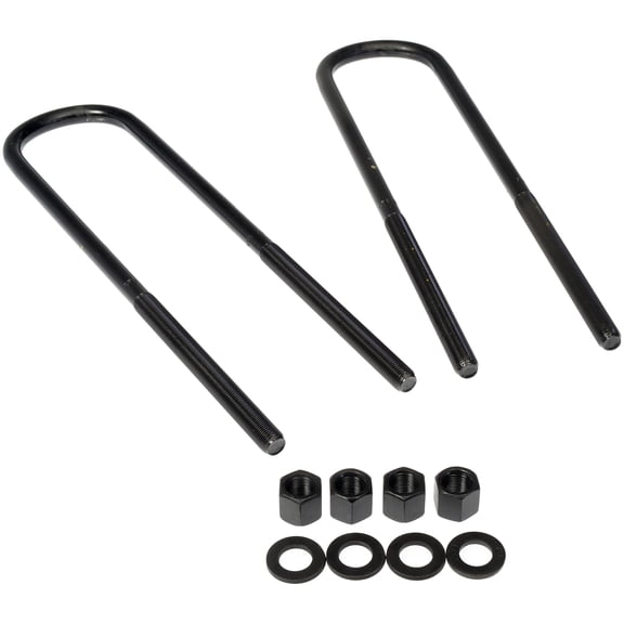 Dorman 929-811 Rear Leaf Spring Axle U-Bolt Kit for Specific Ford Models, Semi-Gloss Black
