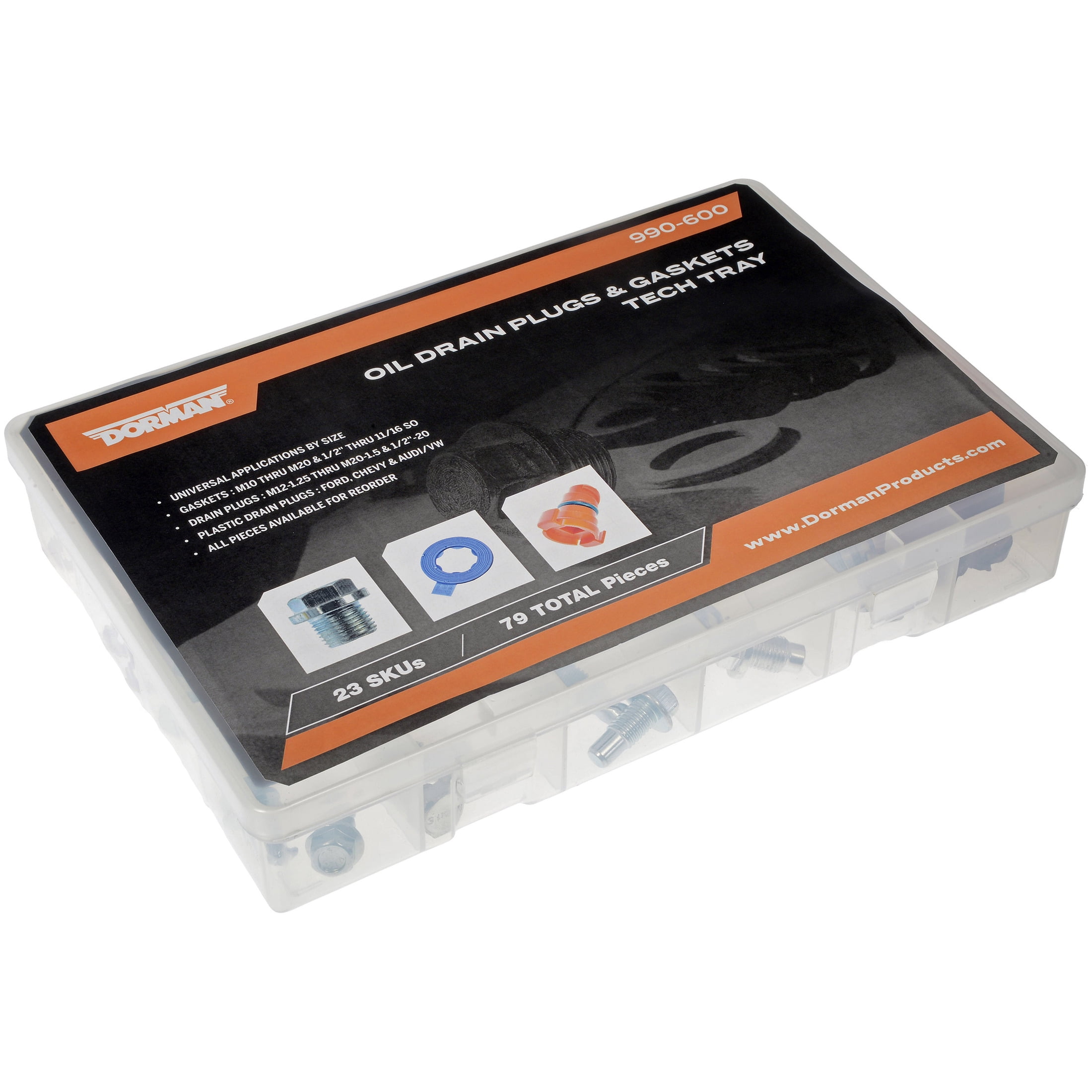 Dorman 990-600 Oil Drain Plug And Gaskets Tech Tray (23 SKUs / 79 Pieces) (Pack of 79)