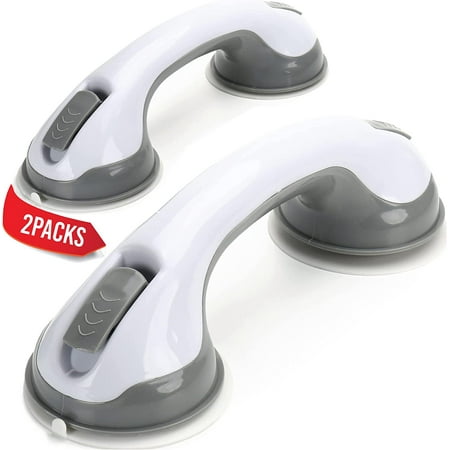 Dorme Strong Hold Suction Cup Grip for Handicap Elderly Seniors Grab Bar, Grey, 12" 2- Pack