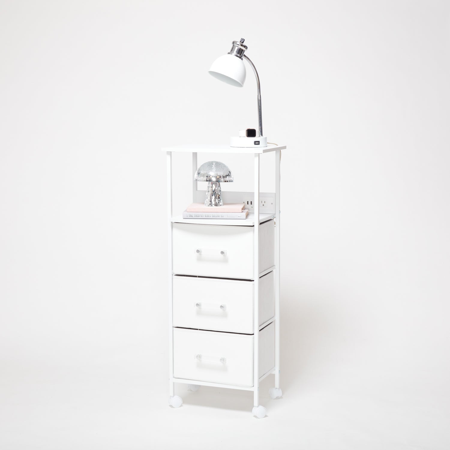 Sutton Charging 3-Drawer Cart on Wheels
