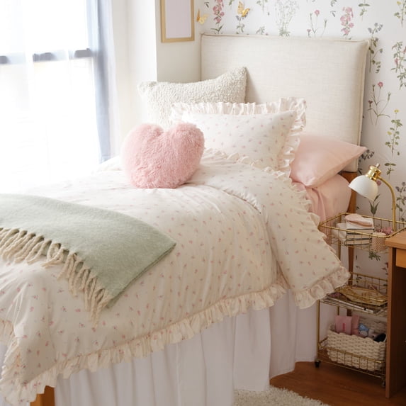 Dormify Isabel Ruffle Floral Comforter and Sham Set - Full/Queen, Dorm ...