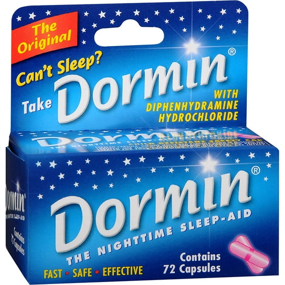 Dormin The Nighttime Sleep Aid Original Capsules, 72 Count..