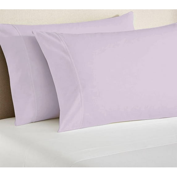 Dormir Fine Linen Set of 2 Pillow Cases, 100% Cotton, 400 Thread Count Sateen, Standard 20"x30", Grey Lilac