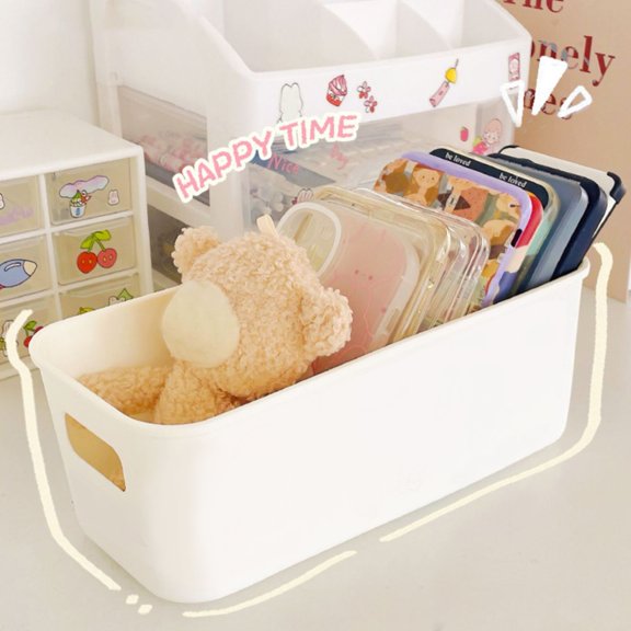 Dormitory Student Desktop Phone Case Organizer Cosmetic Eyelash Organizer Basket Plastic Snacks Storage Bins Card Holder