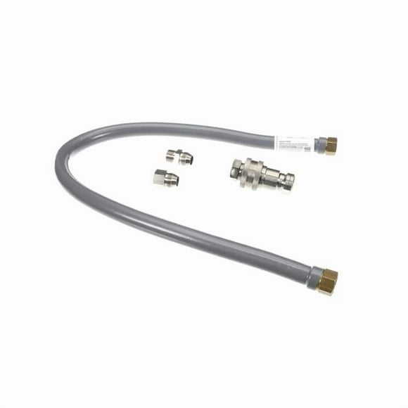 Dormont W75BP2Q48 Genuine OEM Water Connector - 0.75 x 48 in., High PSI with 2-Way Quick Disconnect, Gray PVC Coated