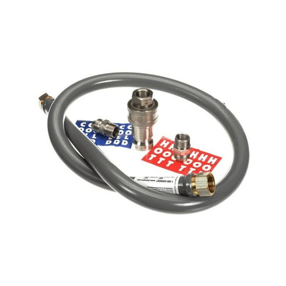 Dormont W75BP2Q60 Genuine OEM Water Connector - 0.75 x 60 in., High PSI with 2-Way Quick Disconnect, Gray PVC Coated