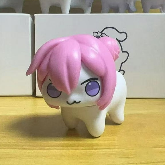 Doro Figurine Cute Pink Head Original Mini Figure Don't Forget Me 1.96" Game Character Collectible Figure Statue Perfect Easter Gifts