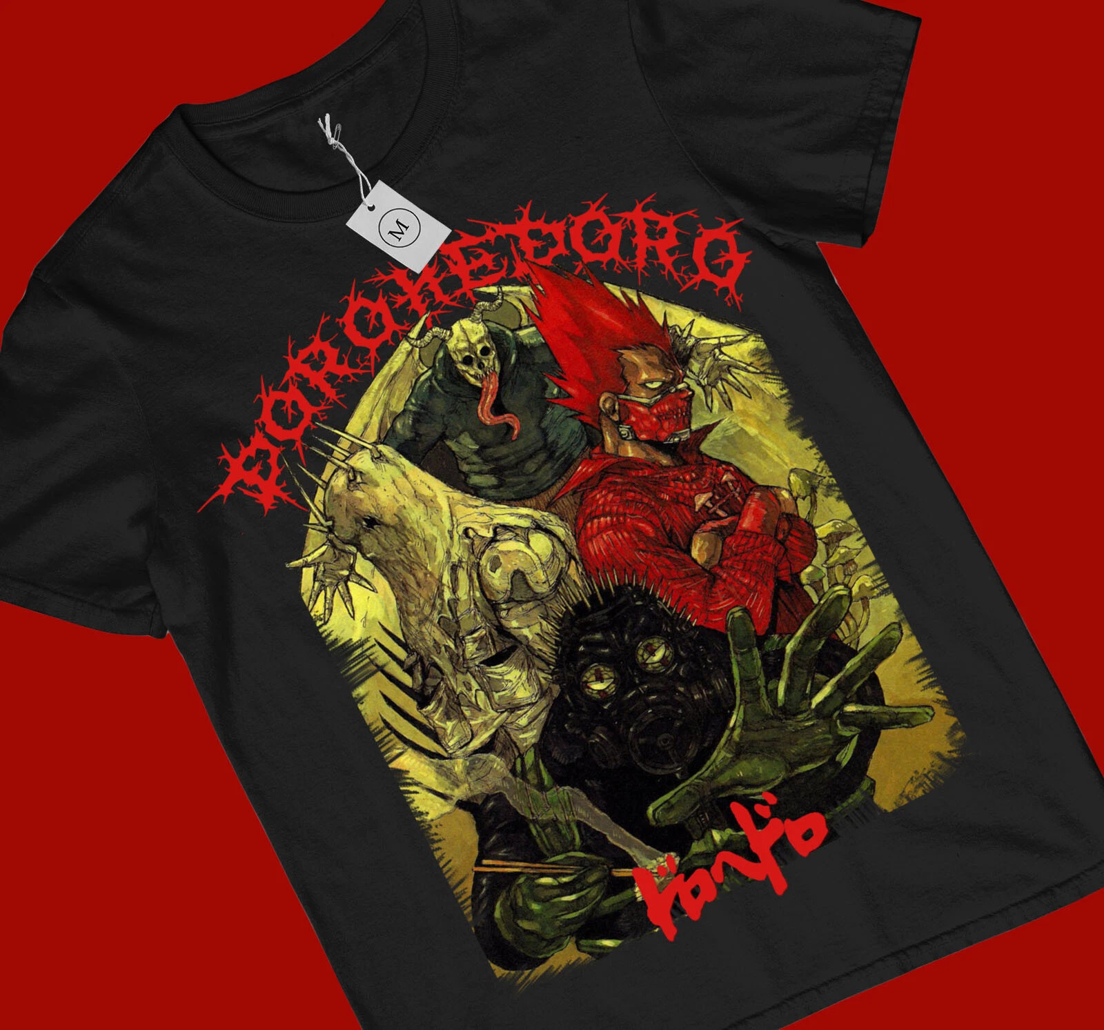 Dorohedoro metal T-shirt caiman,kanji,horror,shin,kaiman,nikaido,90s ...
