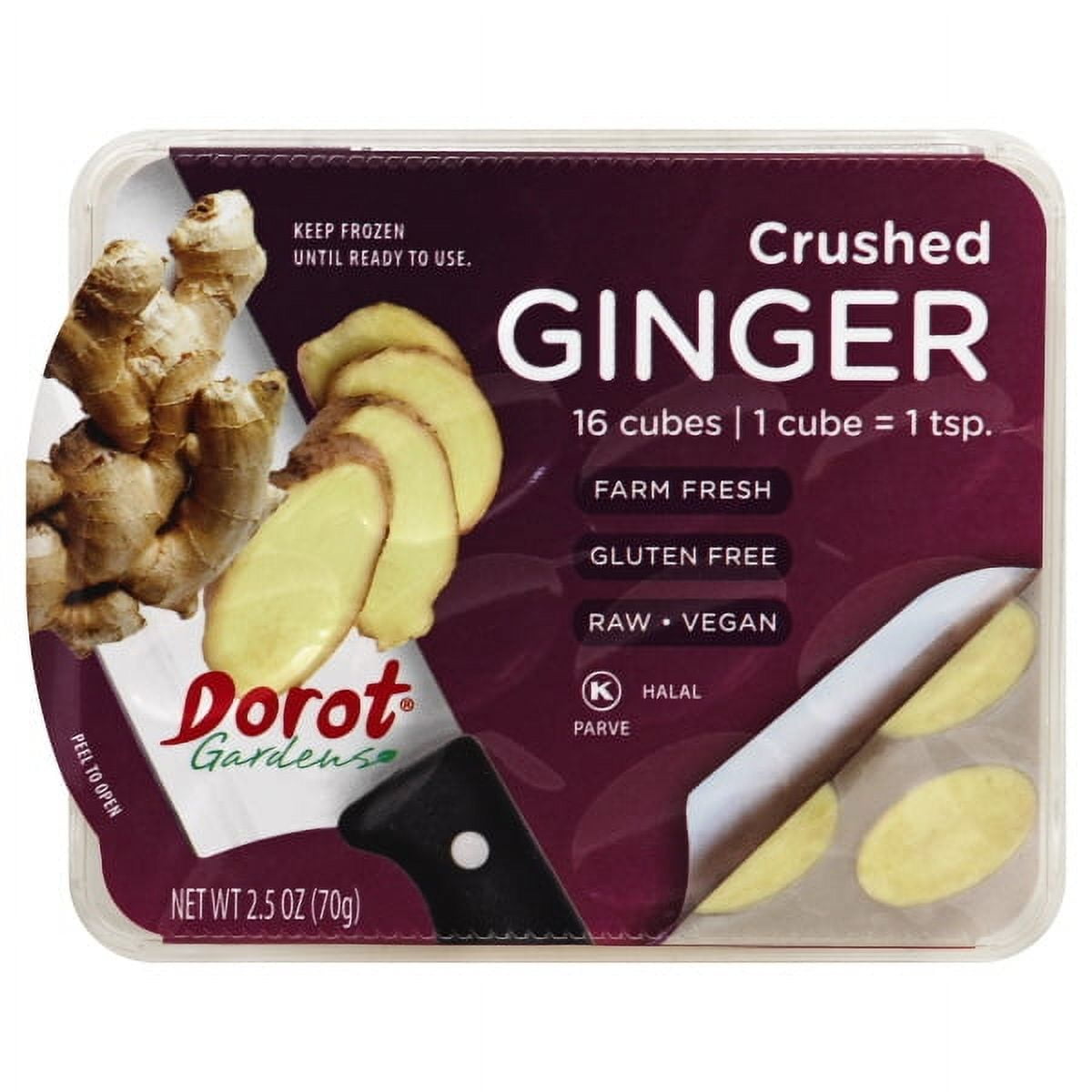 Dorot Gardens Crushed Ginger Cubes Frozen, 16 Count