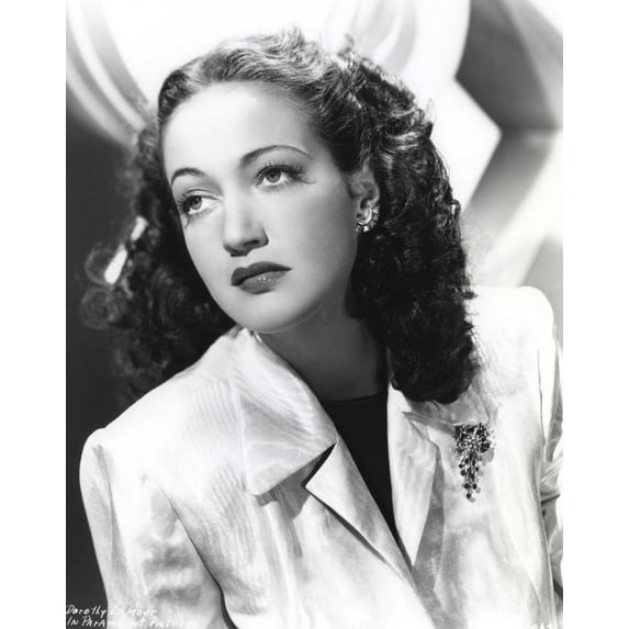 Dorothy Lamour Portrait in Black and White with Coat Photo Print (8 x 10)