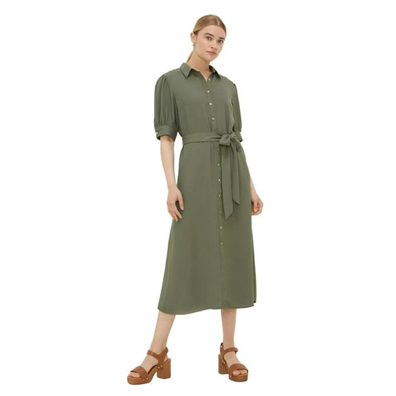 Dorothy Perkins Womens Belt Midi Shirt Dress