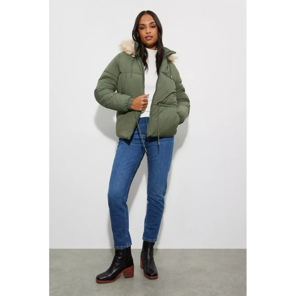 Dorothy Perkins Womens Faux Fur Hood Padded Jacket