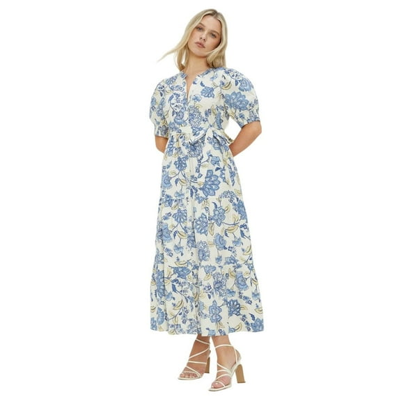 Dorothy Perkins Womens Floral Poplin Petite Shirt Dress