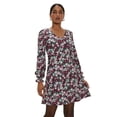 thumbnail image 1 of Dorothy Perkins Womens Floral V Neck Long-Sleeved Mini Dress, 1 of 4