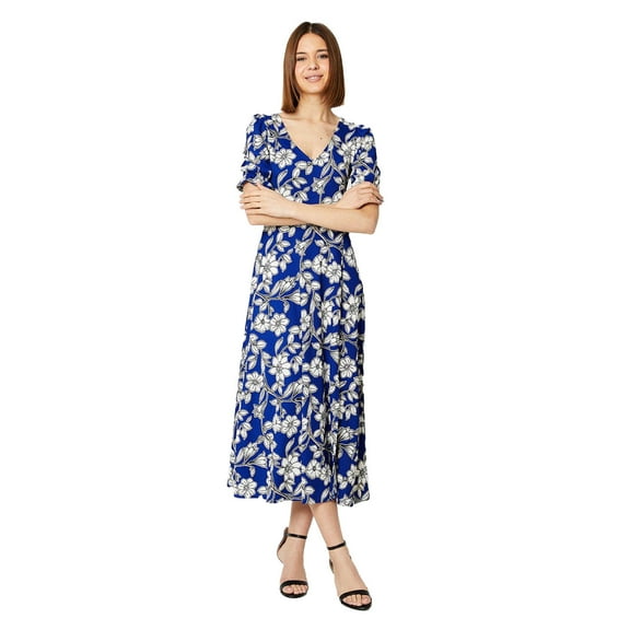 Dorothy Perkins Womens Floral V Neck Midi Dress