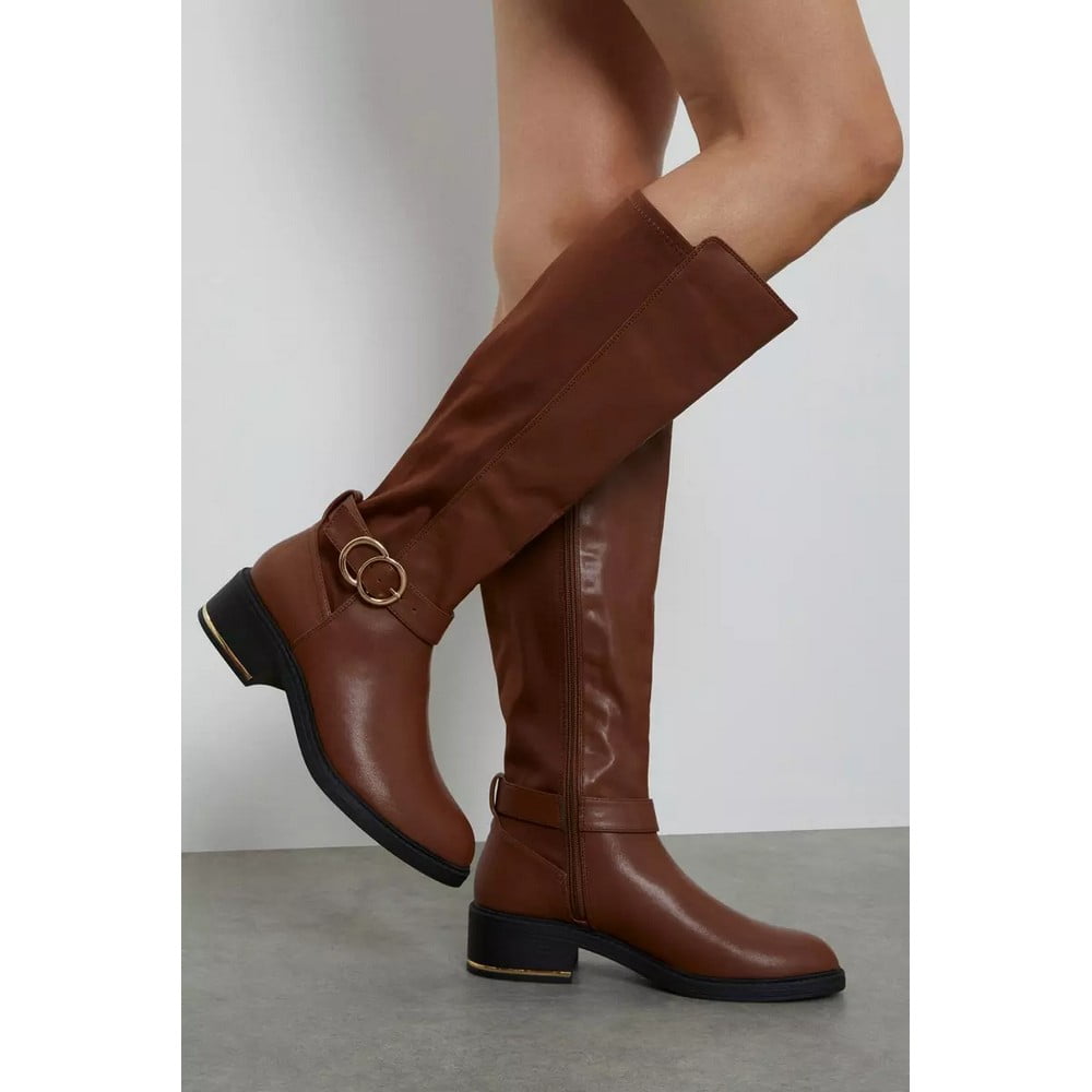 Dorothy Perkins Womens Kenya Buckle Detail Wide Calf Boots