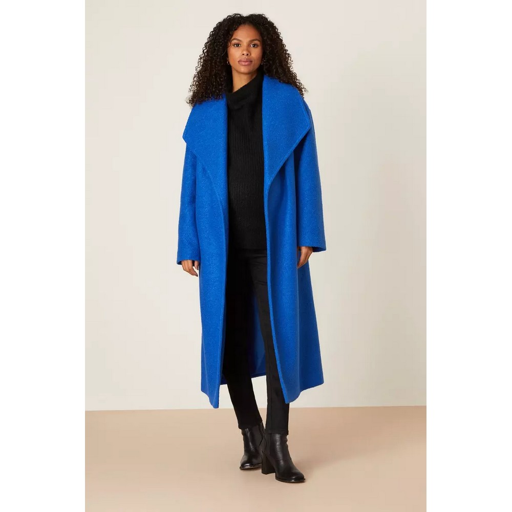 Dorothy Perkins Womens Longline Bouclé Wrap Maternity Coat